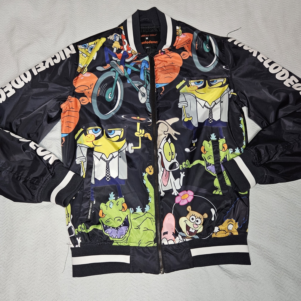 Nickelodeon Members Only Black Cartoon Character Jacket RN 125663